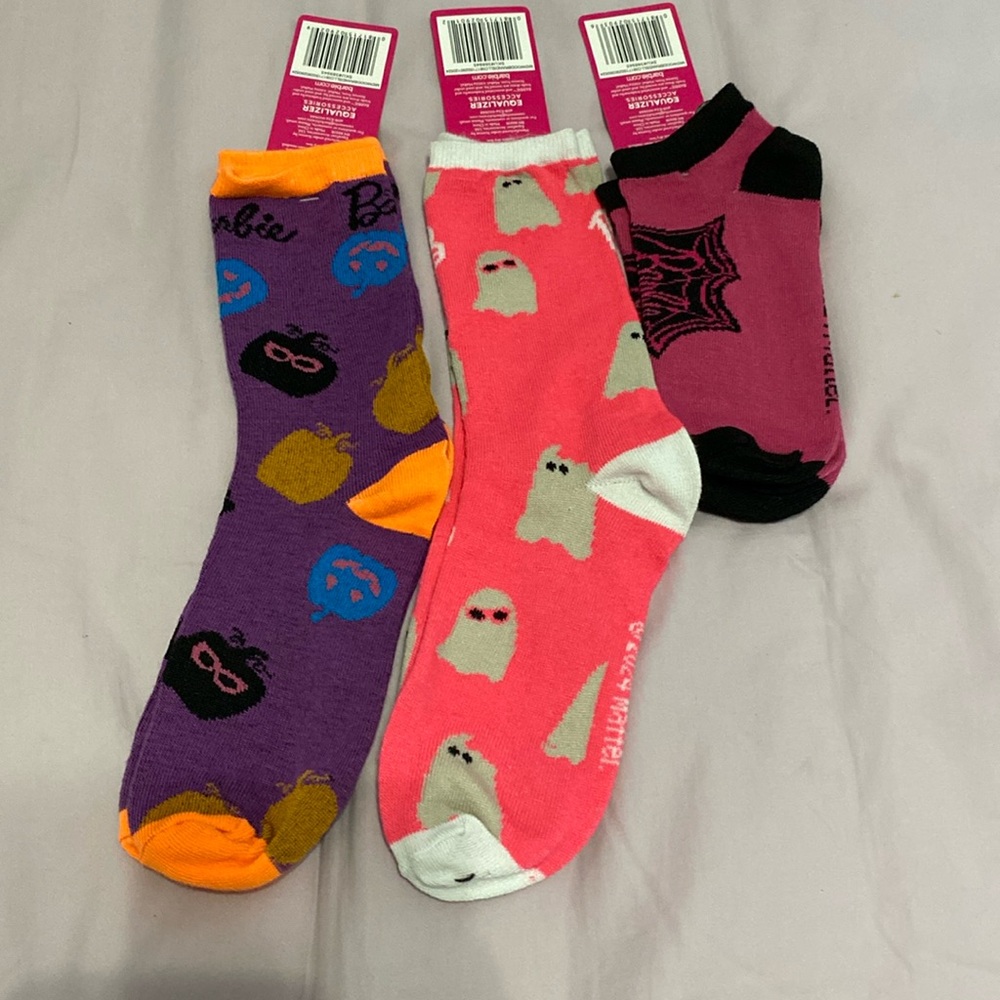 Barbie Halloween Kids Socks Set of 3 NWT